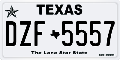 TX license plate DZF5557