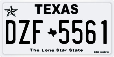TX license plate DZF5561