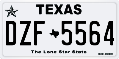 TX license plate DZF5564