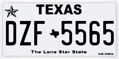 TX license plate DZF5565