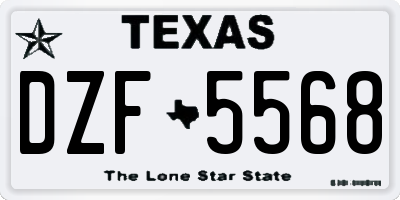 TX license plate DZF5568