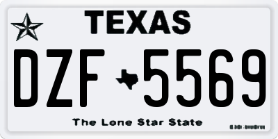 TX license plate DZF5569