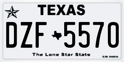 TX license plate DZF5570