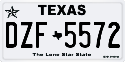TX license plate DZF5572