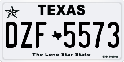 TX license plate DZF5573