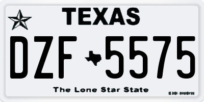 TX license plate DZF5575