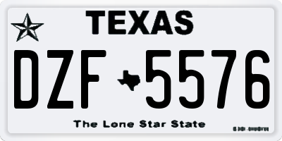 TX license plate DZF5576