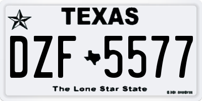 TX license plate DZF5577