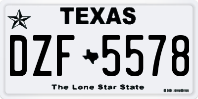 TX license plate DZF5578