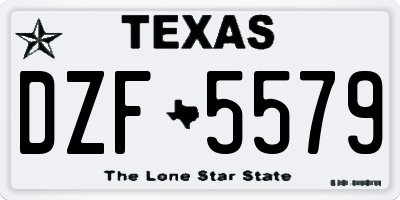 TX license plate DZF5579