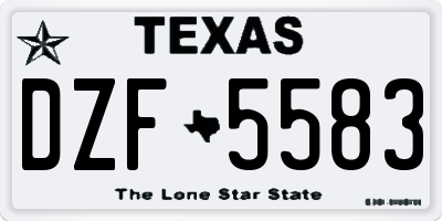 TX license plate DZF5583