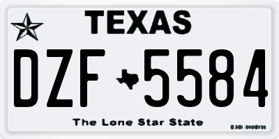 TX license plate DZF5584