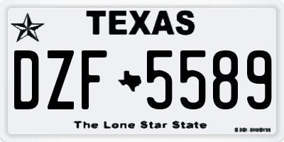 TX license plate DZF5589