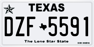 TX license plate DZF5591