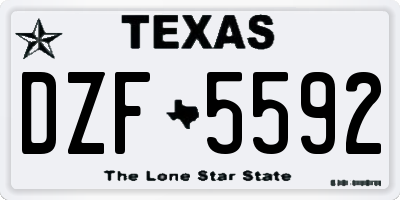 TX license plate DZF5592