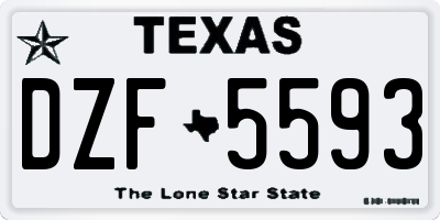TX license plate DZF5593