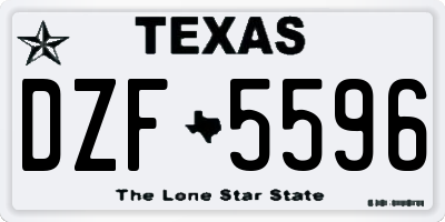 TX license plate DZF5596