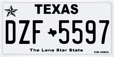 TX license plate DZF5597