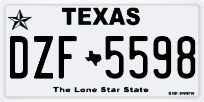 TX license plate DZF5598