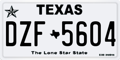 TX license plate DZF5604