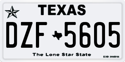 TX license plate DZF5605