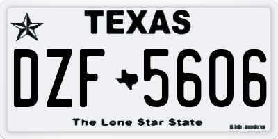 TX license plate DZF5606