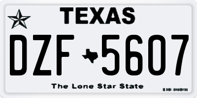 TX license plate DZF5607