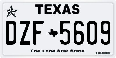 TX license plate DZF5609