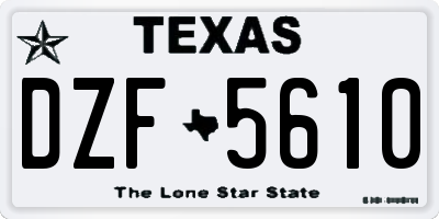 TX license plate DZF5610