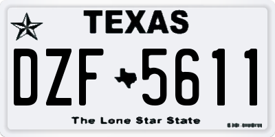 TX license plate DZF5611