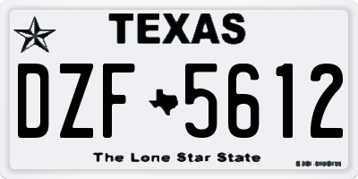 TX license plate DZF5612