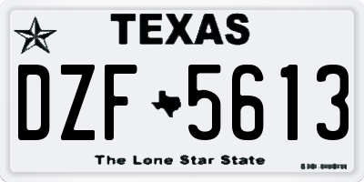 TX license plate DZF5613