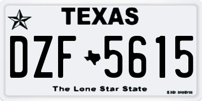 TX license plate DZF5615