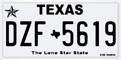 TX license plate DZF5619