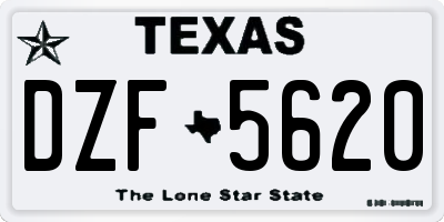 TX license plate DZF5620