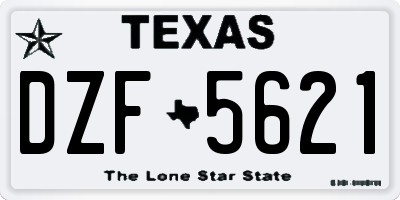 TX license plate DZF5621