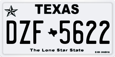 TX license plate DZF5622