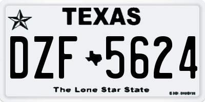 TX license plate DZF5624