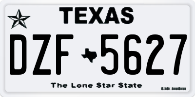 TX license plate DZF5627