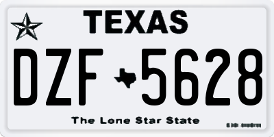 TX license plate DZF5628