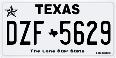 TX license plate DZF5629