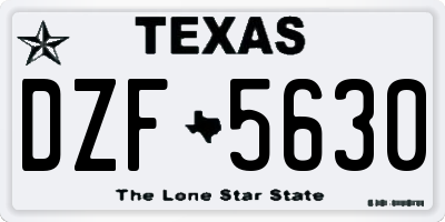 TX license plate DZF5630