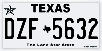 TX license plate DZF5632