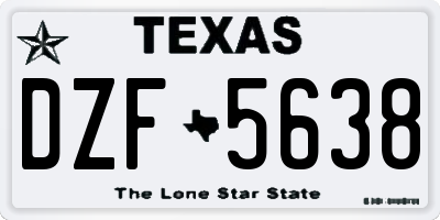 TX license plate DZF5638
