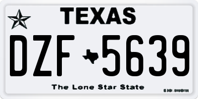 TX license plate DZF5639