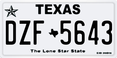 TX license plate DZF5643