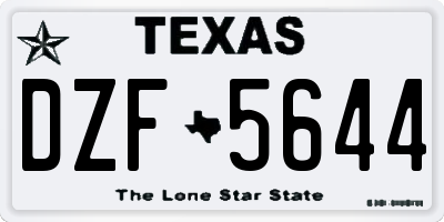 TX license plate DZF5644
