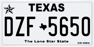 TX license plate DZF5650