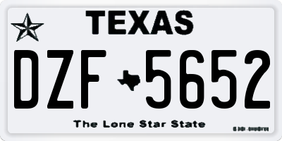 TX license plate DZF5652