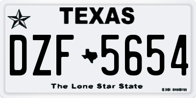 TX license plate DZF5654